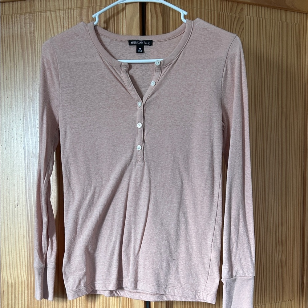 J. Crew Factory women’s Henley XS light pink